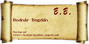 Bodnár Bogdán névjegykártya